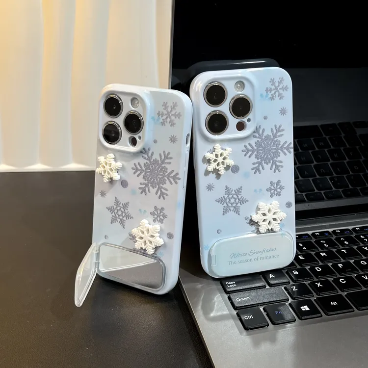 雅天立氛围立体雪花适用苹果iPhone16手机壳华为P70vivoppo小米15