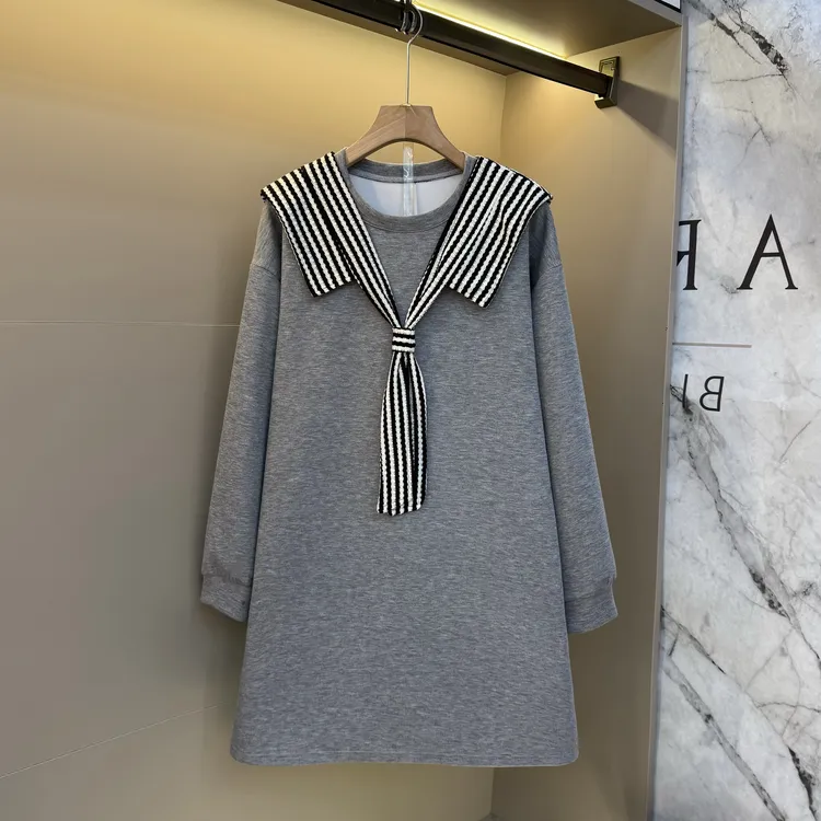 2025高级感披肩假两件气质宽松圆领显瘦时尚百搭假两件上衣89390