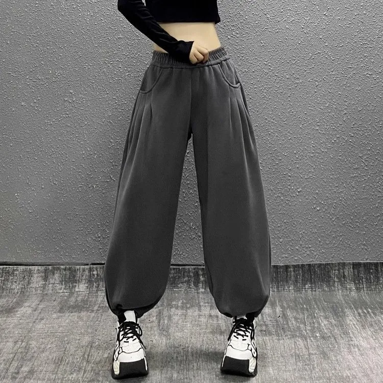 洋气显瘦运动休闲裤女2025年秋冬新款时尚高腰直筒束脚运动卫裤子