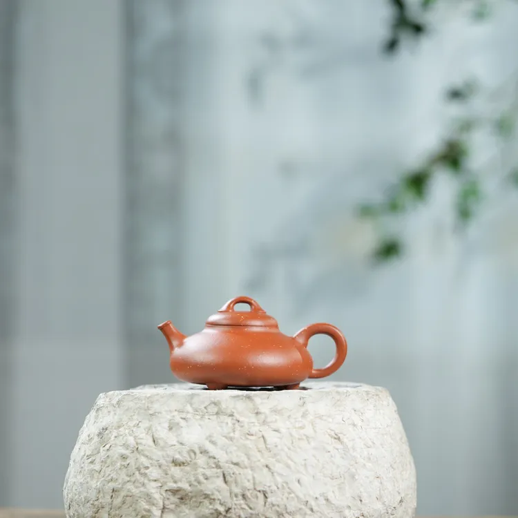 【隐瓢】 紫砂壶 原矿朱泥（铺砂），150cc 