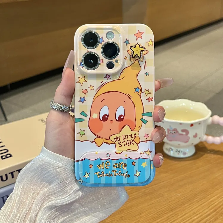 雅天立格纹旋转星星人适用iPhone17苹果手机壳华为vivoppo小米15