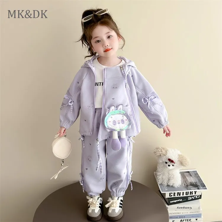 MK&DK女童秋装套装2025新款洋气宝宝秋季休闲百搭上衣裤子两件套
