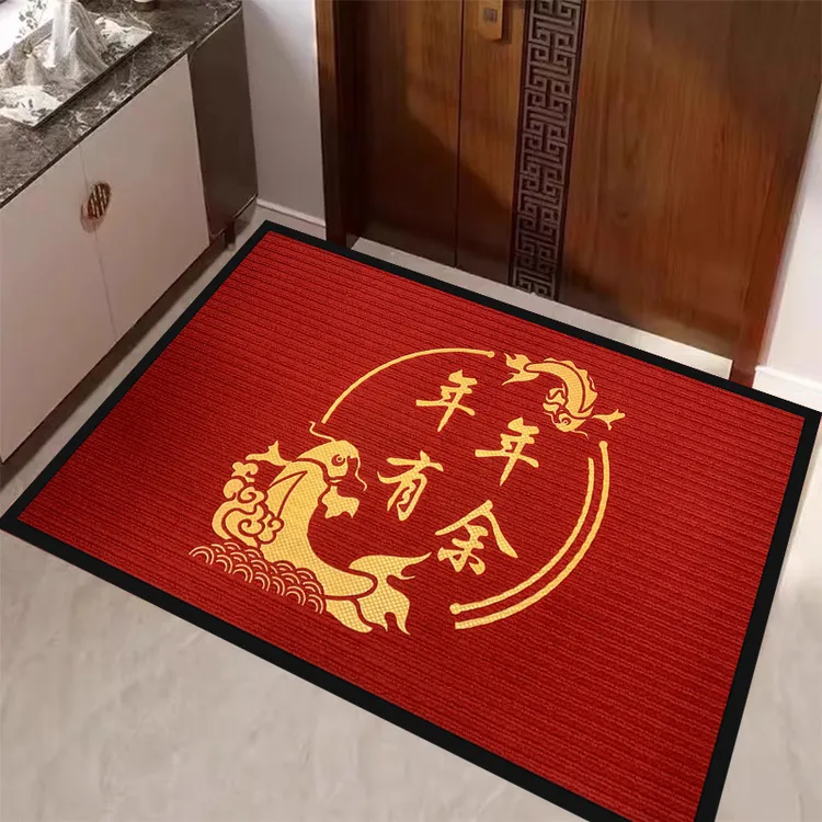 入户门地垫门口进门地毯门垫家用垫子踩脚垫防滑玄关防滑新年红色