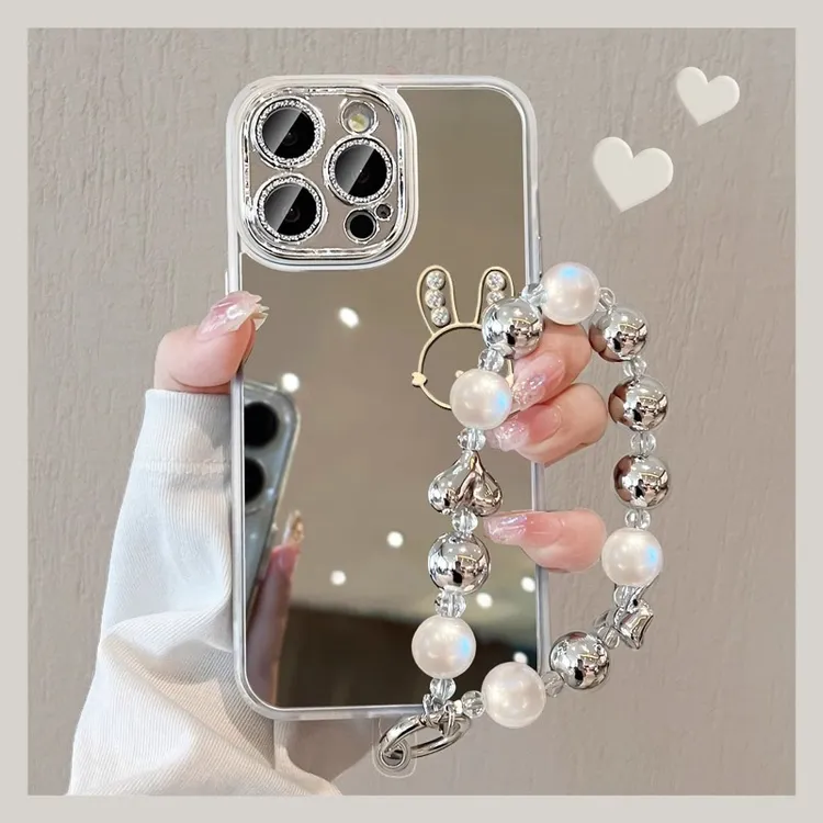 适用苹果15手机壳16promax小众镜面子iphone13春天外壳14全包防摔