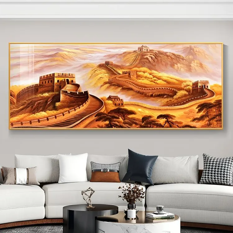 新款万里长城挂画山水画客厅沙发办公室新中式装饰画幅风景壁画