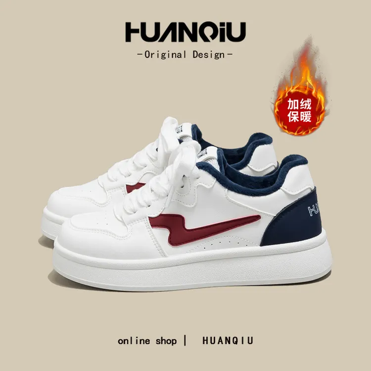 环球经典百搭加绒加厚小白鞋女2025冬爆款保暖轻便舒适棉鞋K606-M