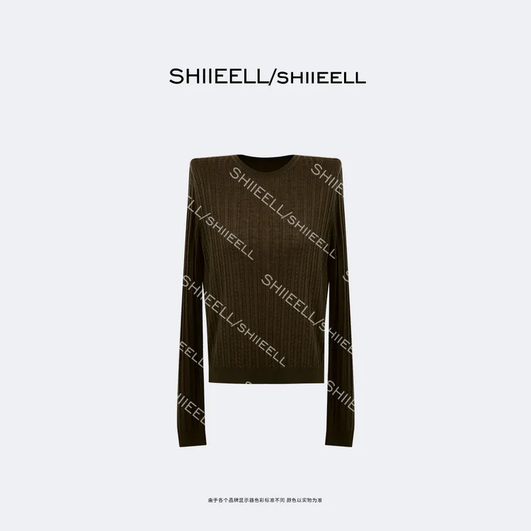 SHIIEELL【老钱新贵】老钱风超细软糯毛针织衫细麻花针织毛衫Z0248