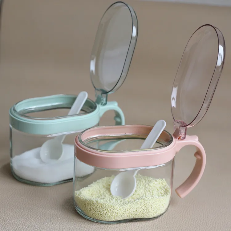 振兴调味罐单个厨房盐罐翻盖调料盒鸡精味精调料罐佐料瓶玻璃罐子