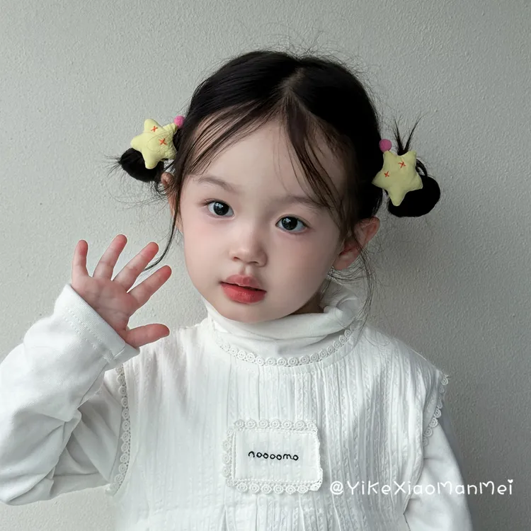 奶油星星 撞色星星儿童发圈头绳女童扎发宝宝皮筋发绳小女孩发饰