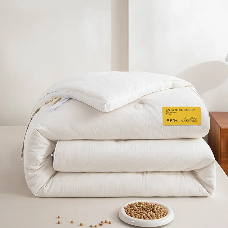 55%大豆纤维被子A类全棉华夫格提花春秋被冬被A类纯棉100%大豆被商品图
