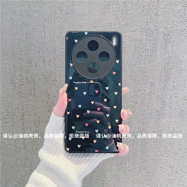 （vivoX100系列）肤感玻璃壳适用vivoX100/vivoX100Pro手机壳爆款潮