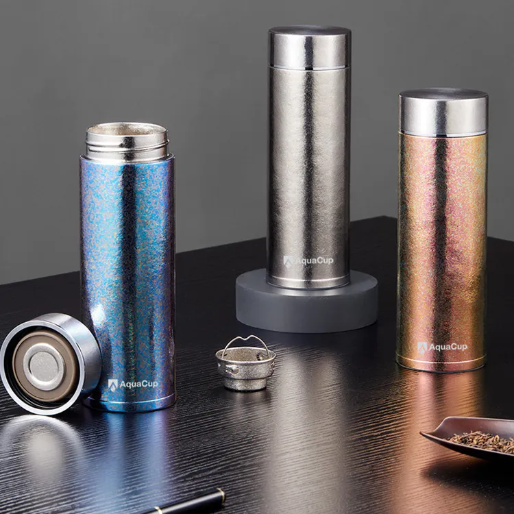 AquaCup水杯子 隽恒系列 钛星杯 JH605 400ml 内外纯钛 抑菌保鲜