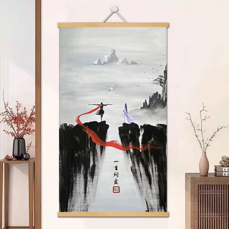 大话西游一生所爱装饰画手绘油画风客厅挂画孙悟空至尊宝紫霞仙子