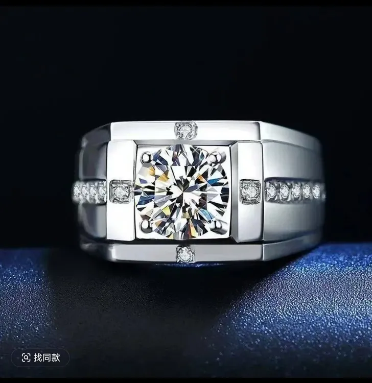 钛钢戒指 不掉色霸气十足新款男士钛钢情侣男戒设计简约镶嵌男款