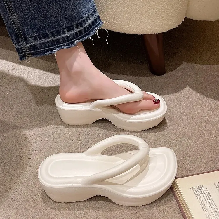 百搭夏季厚底防滑网红休闲仙女风ins人字拖鞋 男女通用EVA材质1.5