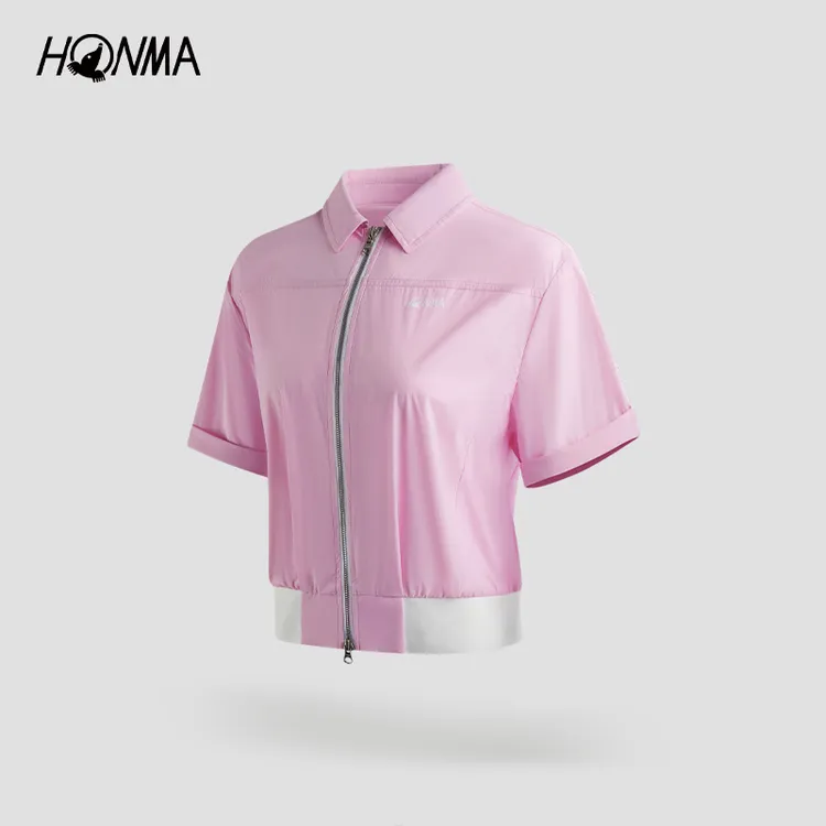 [专业高尔夫]HONMA新款女士短袖拉链外套防泼水弹力HWLC302K703