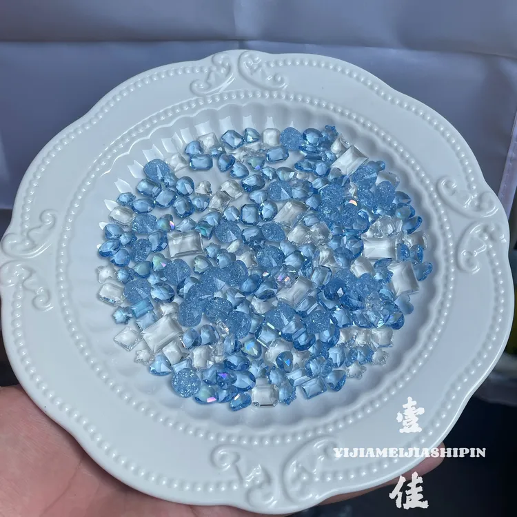 【壹佳】璨蓝星辰-美甲纯欲风-美甲饰品-闪平价夏日冰透混装钻流行