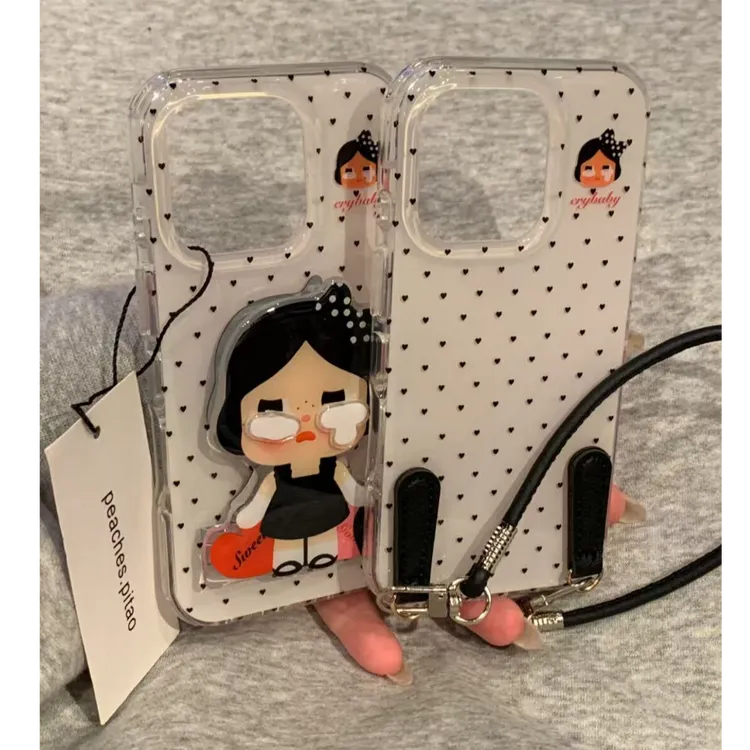 诚星泽黑爱心哭娃适用苹果16promax手机壳华为vivo小米荣耀一加软