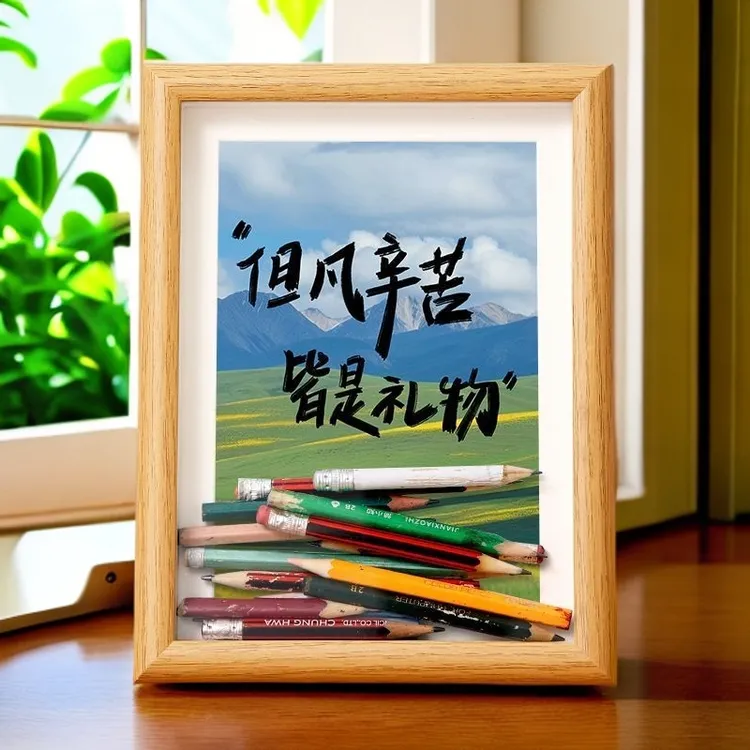 妙笔生花铅笔头收纳纪念diy相框摆台一年级文具艺考祝福中空画框
