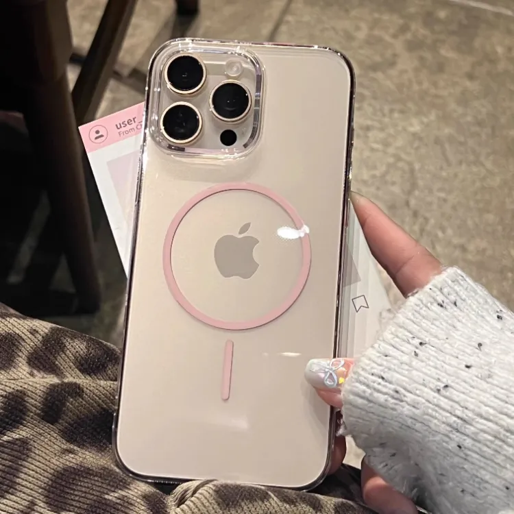 ins细圈磁吸适用苹果16Promax手机壳高级感iPhone15Pro防摔14透明