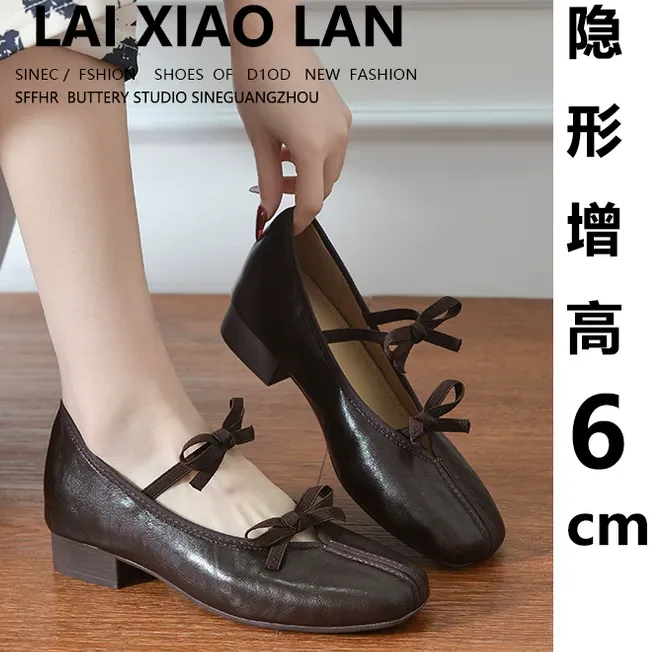 玛丽珍小皮鞋女2025新款夏季小码内增高方头复古芭蕾风配裙子单鞋
