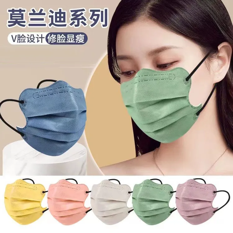 2025网红爆款口罩莫兰迪高颜值蝶形护眼角3d立体白色成人独立包装
