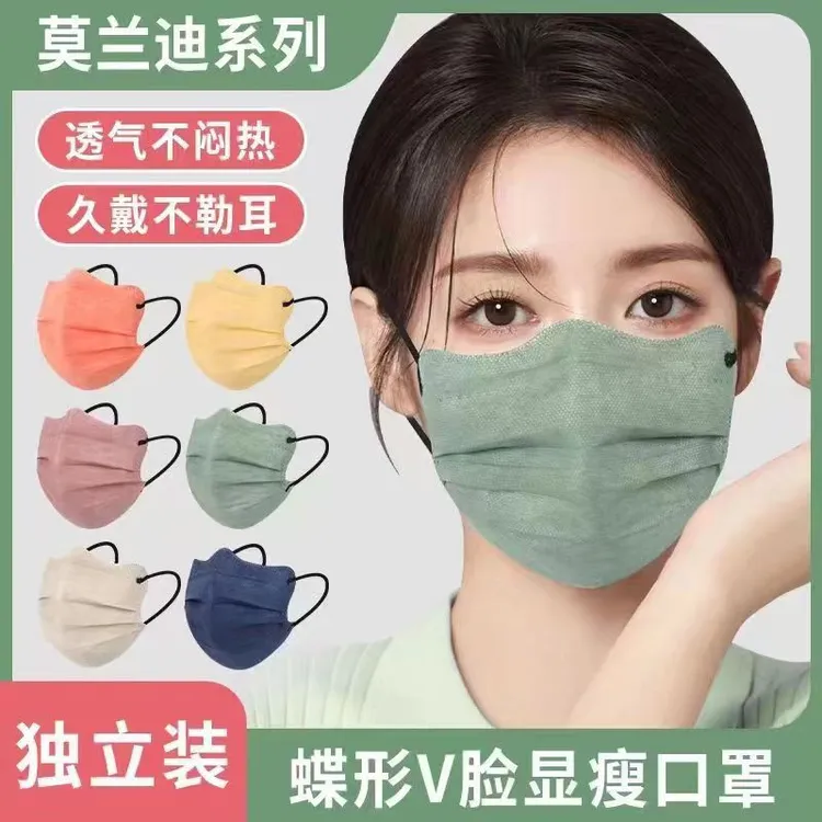 潮款网红爆款蝴蝶形口罩薄款透气女生好看口罩高颜值一次独立包装