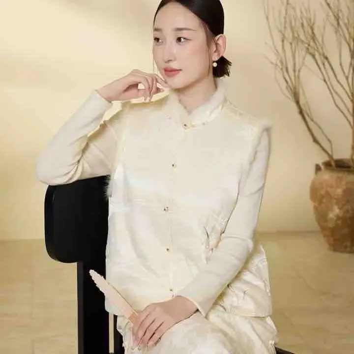 冬季加棉加厚新中式立领国风马甲女复古盘扣马夹