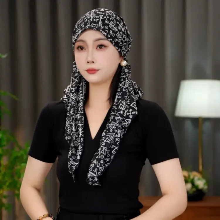 【蝶舞】休闲薄款潮流洋气飘带帽子女百搭碎花帽遮白发四季透气百搭