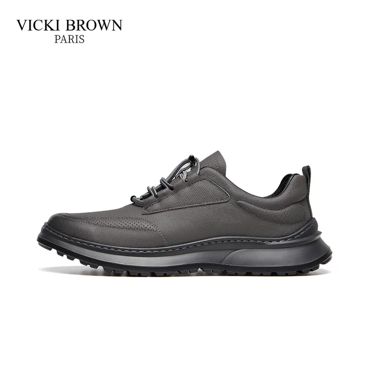 VICKI BROWN轻奢正品男士鞋时尚百搭透气轻便舒适软底真皮休闲鞋