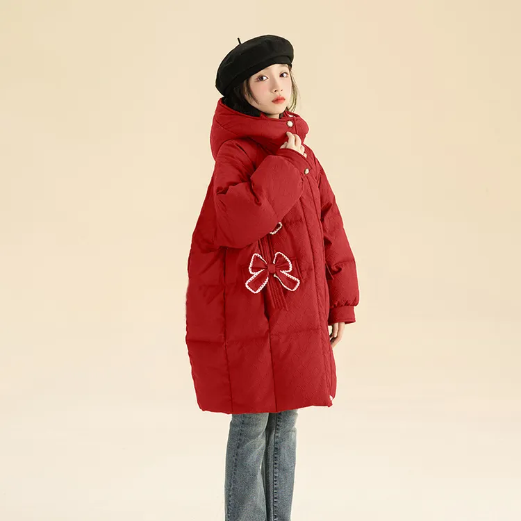 女童冬装棉服加厚童装女孩外套儿童中大童中长款羽绒棉衣女童棉袄