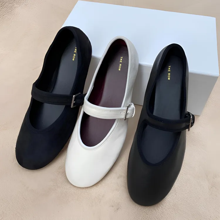 莞产高货 小众软皮玛丽珍鞋女法式奶奶鞋羊皮平底舒适浅口单鞋