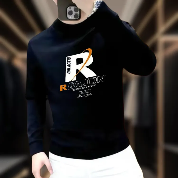 卫衣男2024秋冬新款潮牌高品质设计字母数字印花时尚洋气长袖上衣