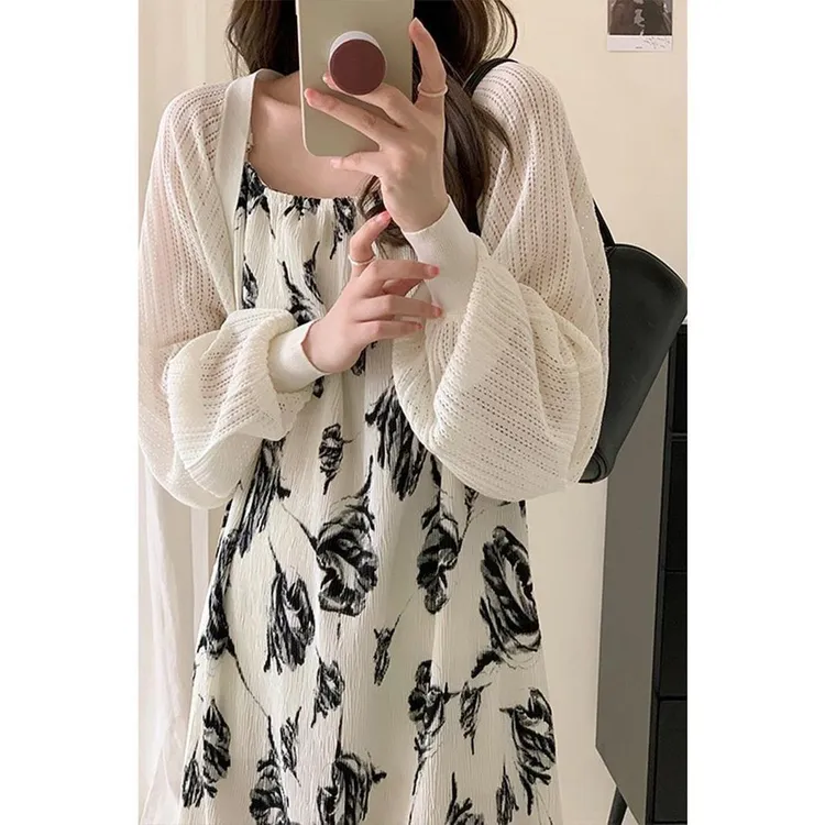 灯笼袖上衣蝙蝠袖防晒开衫女夏季薄款外套坎肩吊带裙披肩外搭罩衫