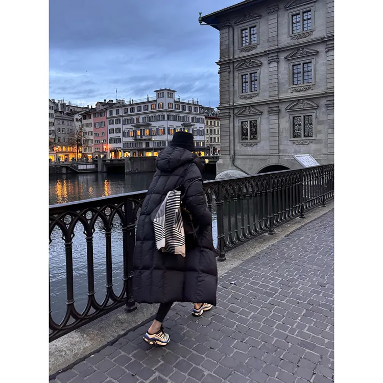 FORNI  90绒极光星芒两色蓬松羽绒服长款羽绒服冬季女士