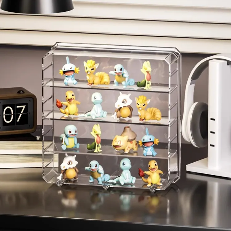 透明手办展示架透明泡泡玛特桌面收纳盒大容量置小汽车模型陈列