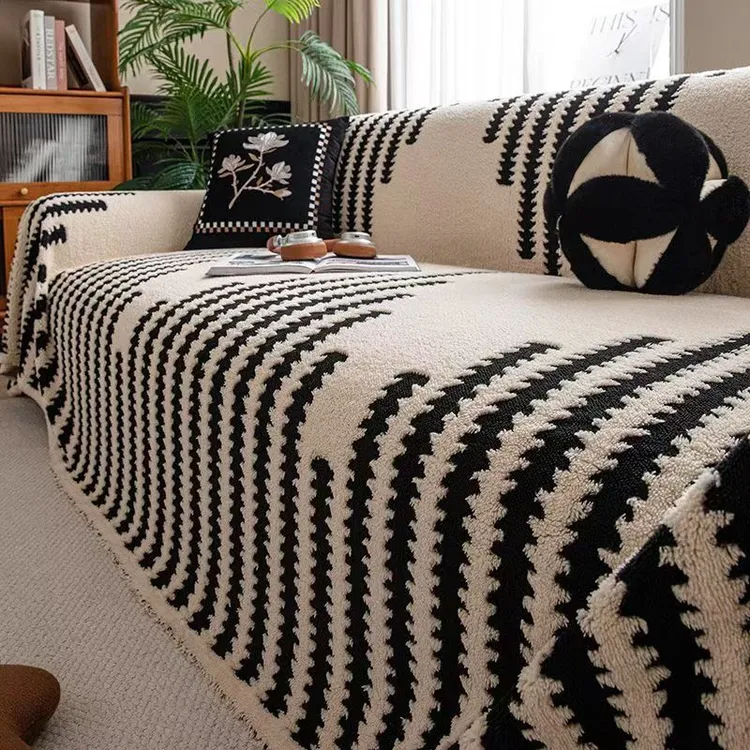 毛绒沙发盖布加厚沙发巾冬季2024新款四季一片套罩全盖防尘沙发垫