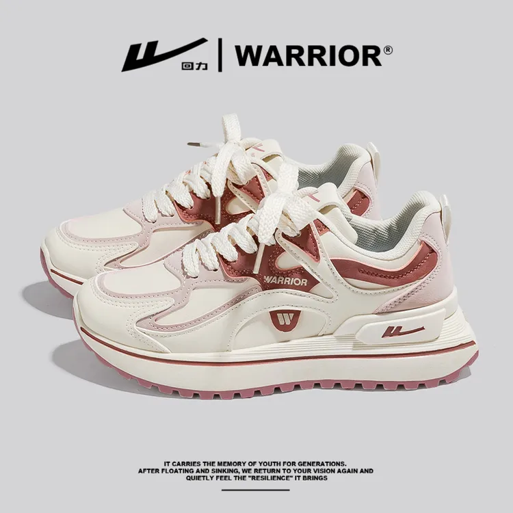 回力女鞋四季皮面小众休闲鞋子2025新款学生百搭港风厚底老爹潮鞋