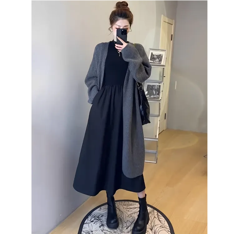 秋装女2025年新款时尚套装连衣裙子入秋一整套早秋教师高级感穿搭
