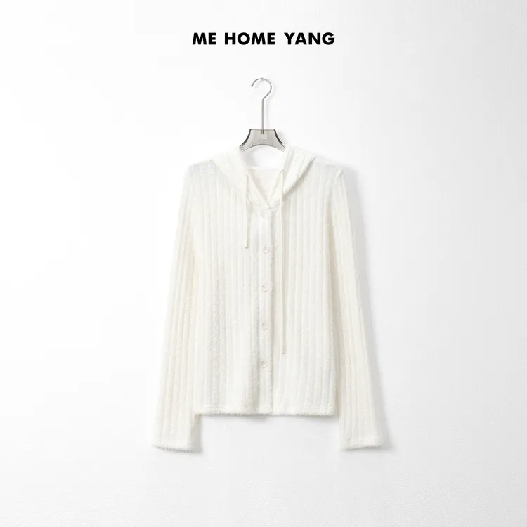 ME【雪绒绒帽衫】绒感肌理面料单排扣设计款上衣MEQA2272