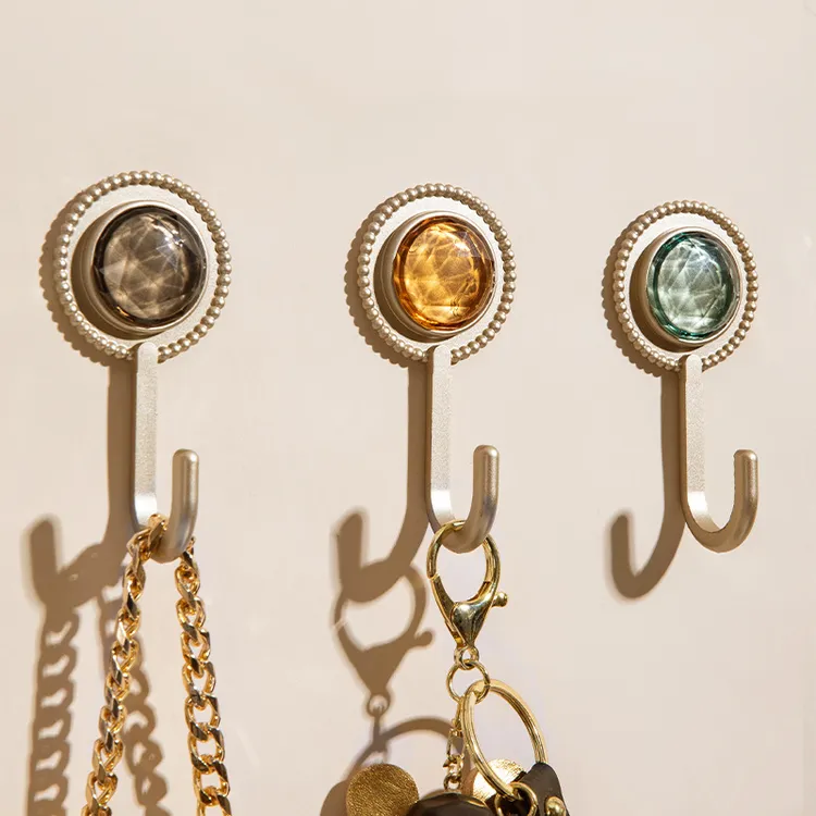 轻奢钻石无痕粘胶挂钩厨房浴室免打孔壁挂壁挂粘钩墙壁门后小挂钩