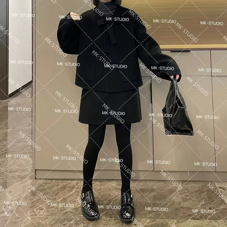 米可/MK-1255【双面羊毛套装】时尚休闲气质秋季新款双面羊毛套装