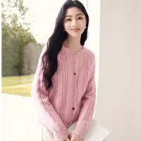【直播专享】Z844132毛针织衫25春新款亮片软糯风外穿圆领麻花毛