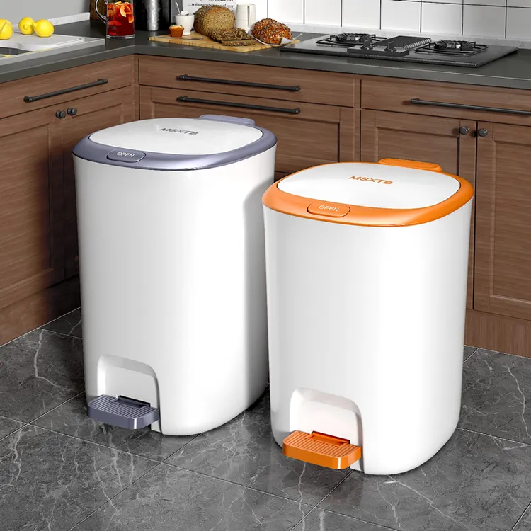 脚踩垃圾桶家用办公室卫生间客厅厨房大号带盖防泼水防臭按压纸篓