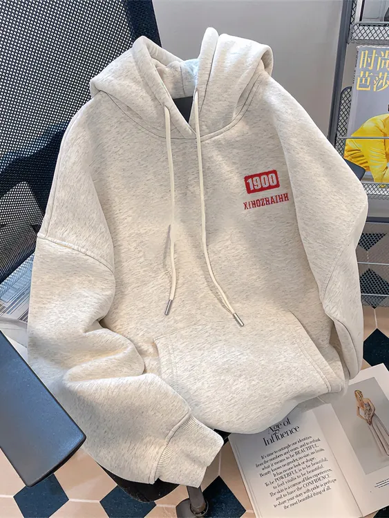 高街潮牌oversize连帽卫衣男春秋冬季宽松加绒加厚纯棉外套上衣