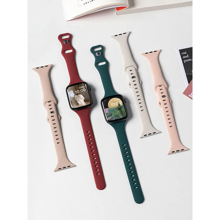 适用苹果手表表带iwatchs11/10/9小蛮腰硅胶表带applewatch ultra