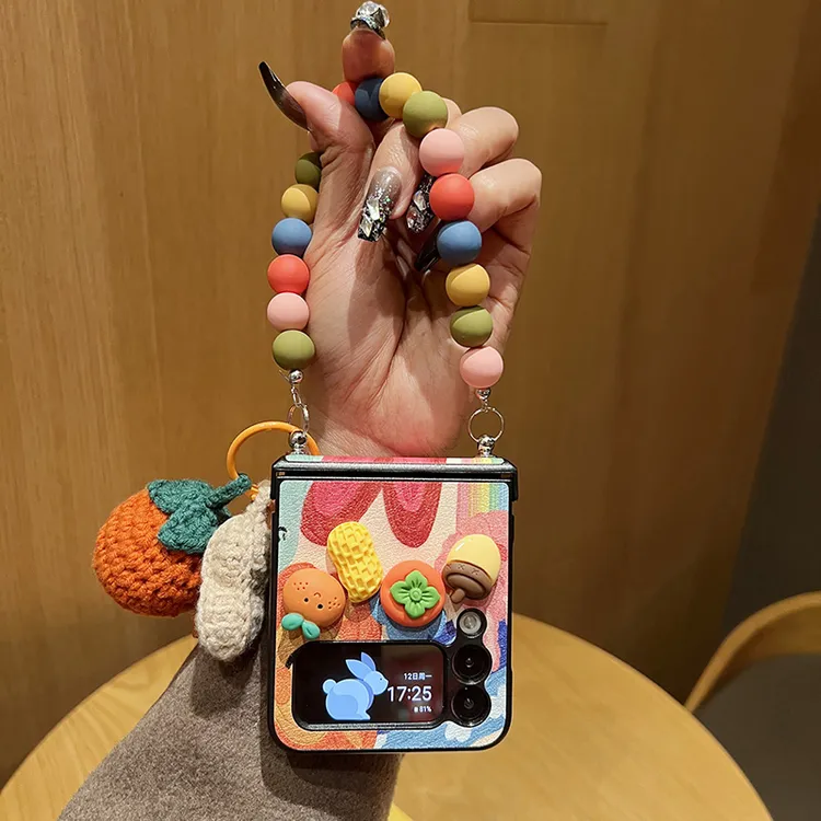 杨幂同款好柿发生适用三星ZFlip6手机壳卡通油画ZFlip5女款ZFlip4