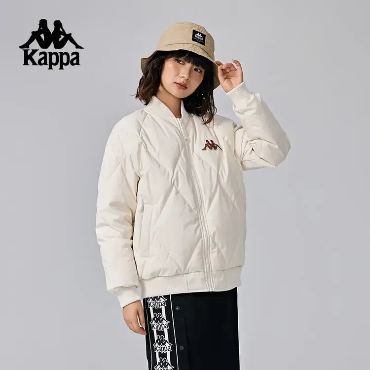 Kappa卡帕背靠背羽绒服2024冬户外保暖运动开衫外套K0EZ2YY02D