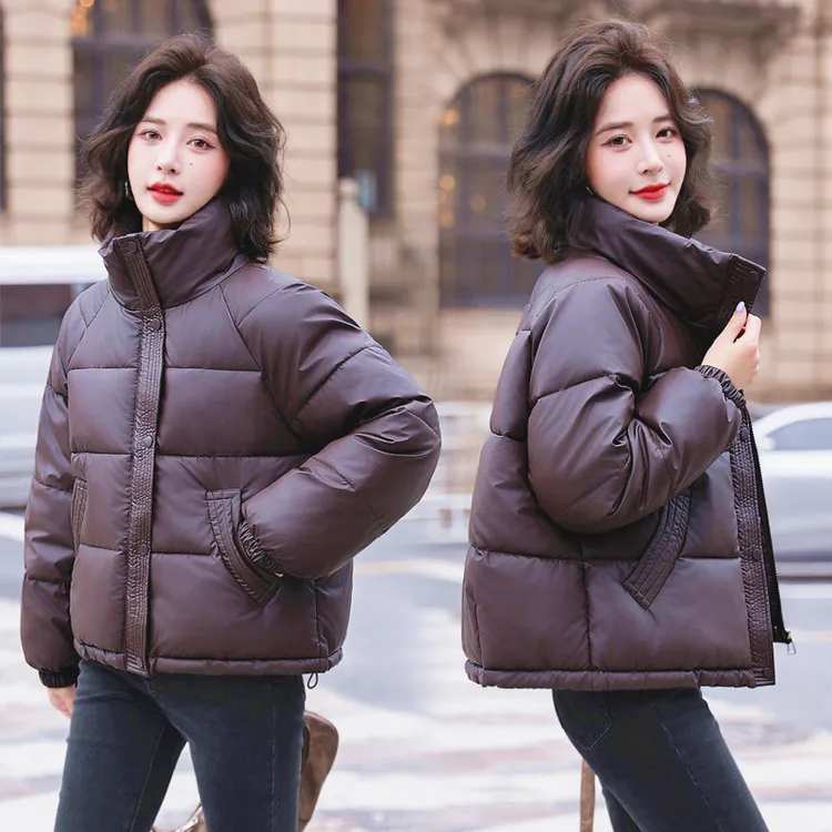 2025新款pu皮短款棉服女士小个子气质外套洋气高端百搭冬季韩版团