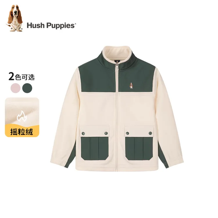 S暇步士童装秋季新款儿童保暖针织摇粒绒外套DR